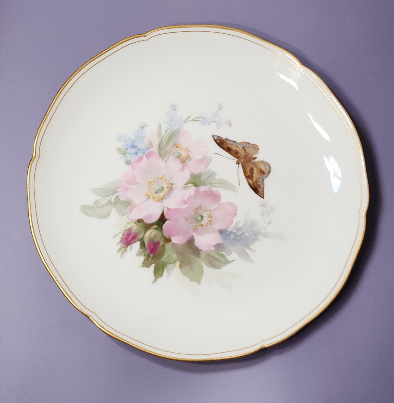 Antique KPM Berlin Weichmaler Flower Porcelain Art Nouveau Plate 8.5 Circa 1910s Antique KPM Berlin Weichmaler Flower Porcelain Art Nouveau Plate 8.5 Circa 1910s
