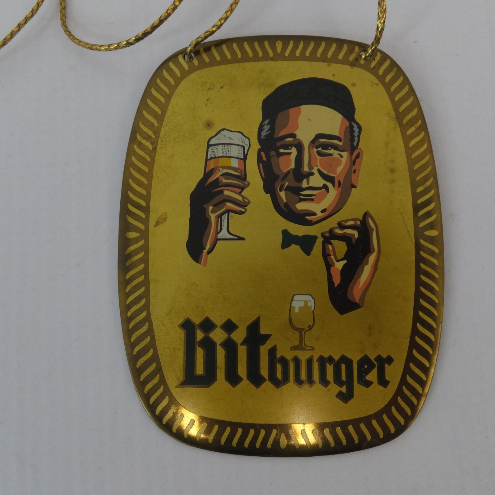 Bitburger Bar Hang Tag Antique Collectible Beer Brewery