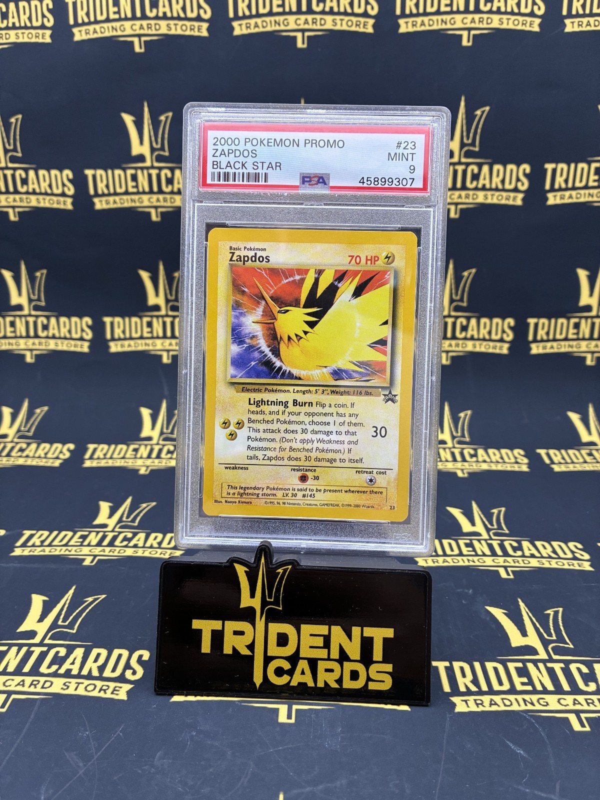 2000 POKEMON PROMO BLACK STAR #23 ZAPDOS BLACK STAR - NON ERROR PSA 9