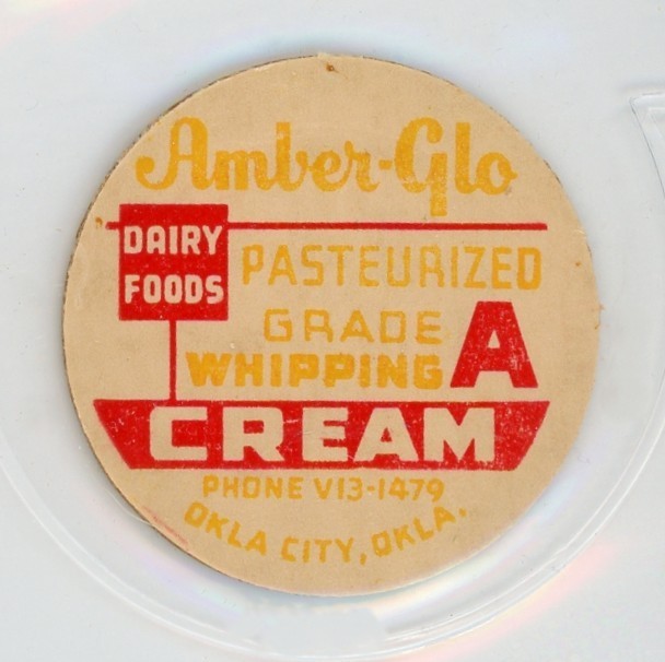 Milk Cap Insert - Amber-Glo Dairy Foods - Okla. City, OK (Oklahoma) - CREAM