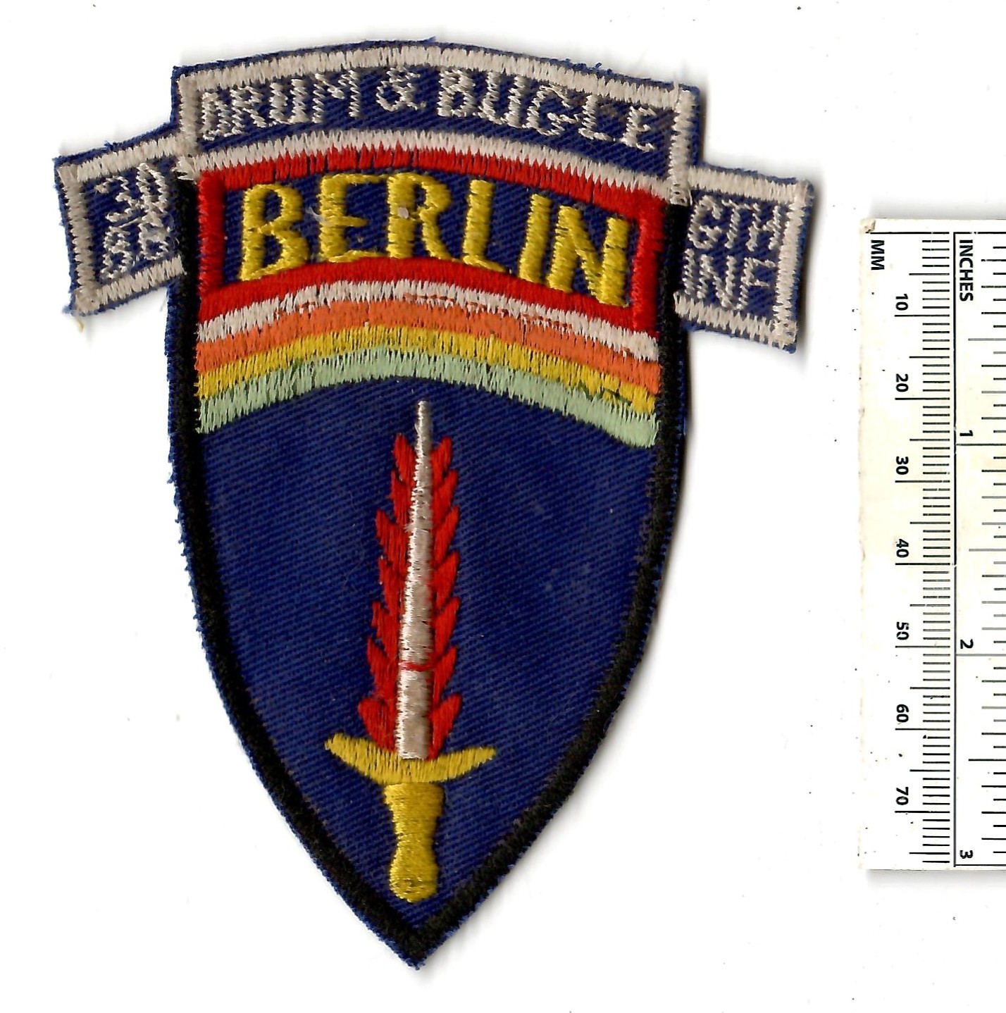 WW2 BERLIN Drum & Bugle 30th Brigade 6th Infantry Patch WWII Cloth US Army