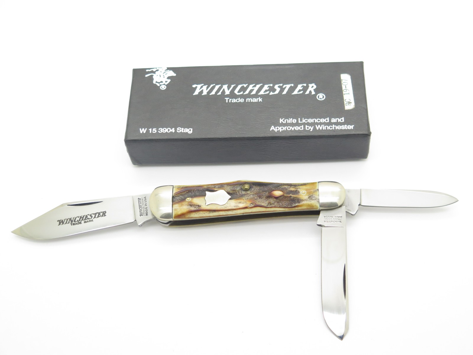 Vintage 1991 Winchester USA W 15 3904 Stag Whittler Folding Pocket Knife