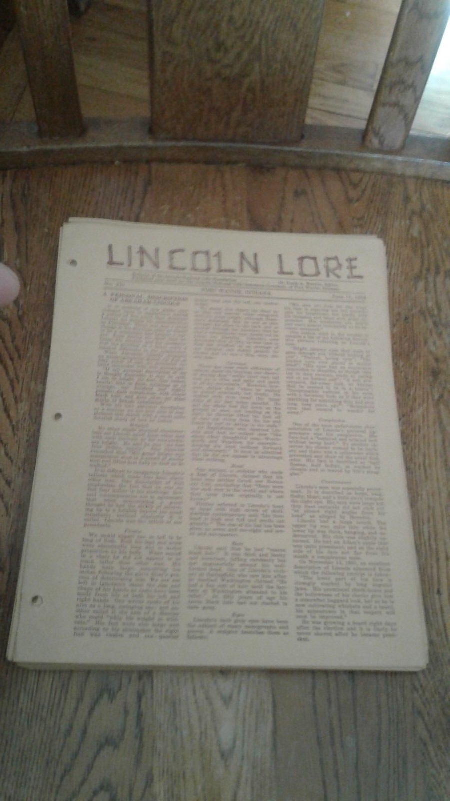 Lincoln Lore, Fort Wayne Indiana (Rare Collector Set of 205) Dated 1932 to 1935 Lincoln Lore, Fort Wayne Indiana (Rare Collector Set of 205) Dated 1932 to 1935