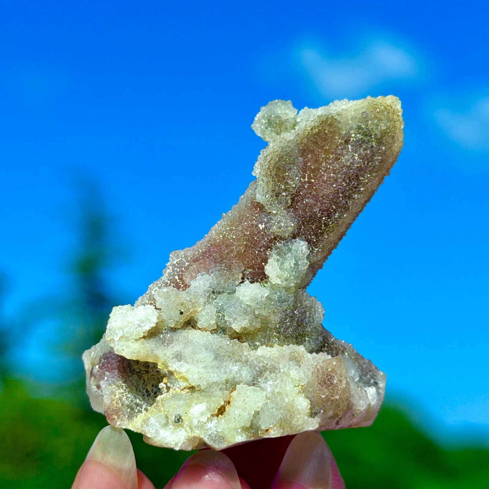 39G Top Natural Sugar White Crystal Clusters Backbone Points Mineral Specimen