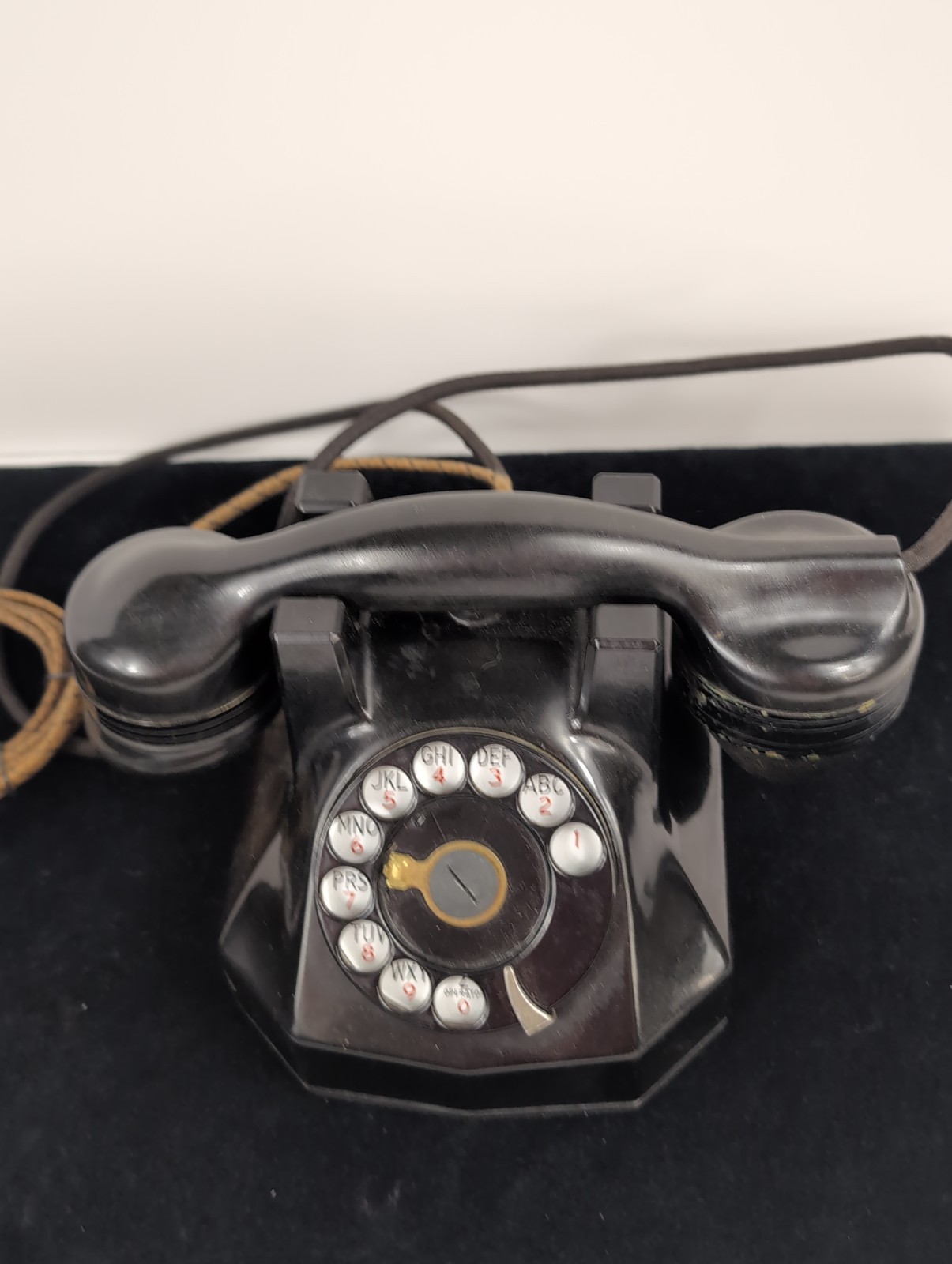 1930\'s Automatic Electric Model 34 Black Desk Phone E1 Handset Easy Clean...
