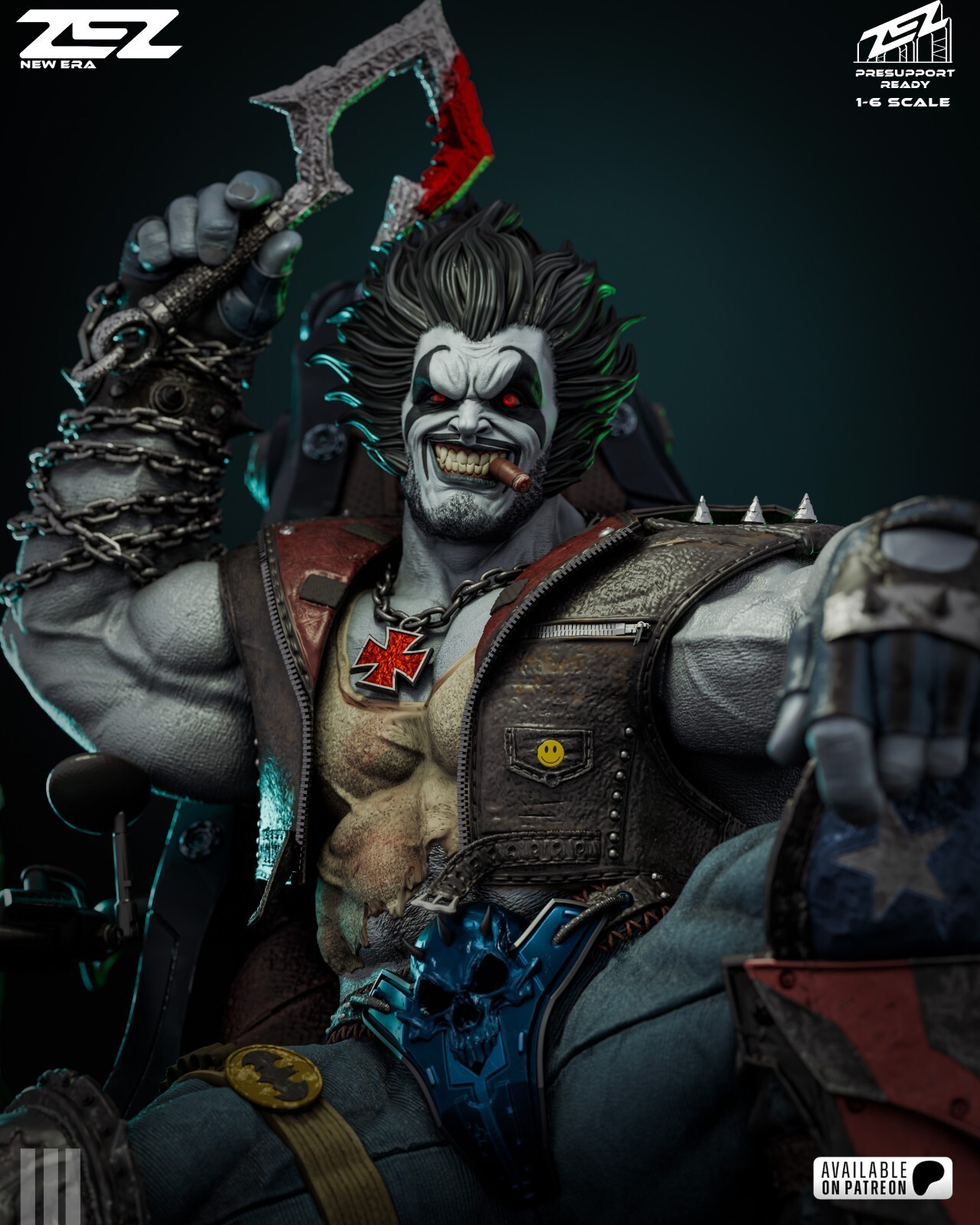 1:8 Lobo DC Comics Fan Art UNPAINTED Resin Garage Kit