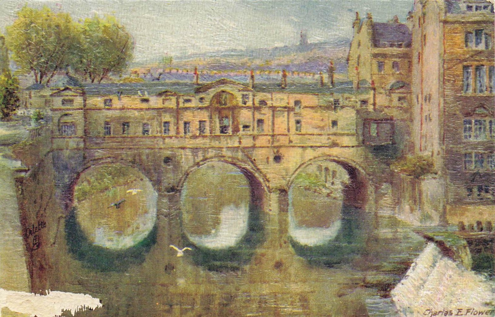 Raphael Tuck Pulteney Bridge Bath 4014 Oilette Charles Flower England