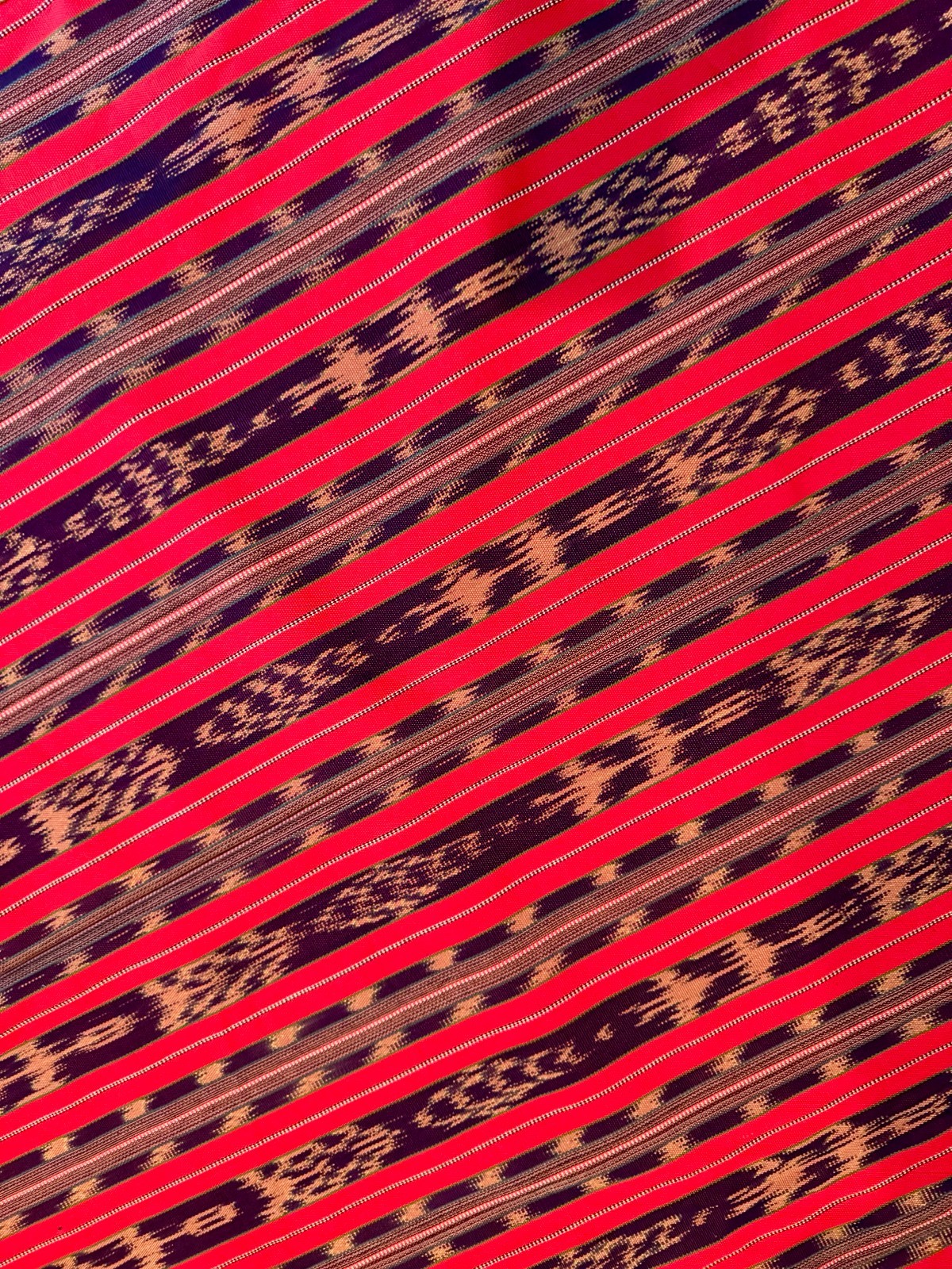 Guatemalan ikat fabric - hand-woven on a foot loom Guatemalan ikat fabric - hand-woven on a foot loom