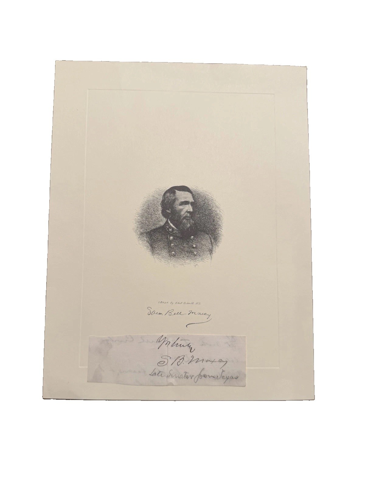 Sam Bell Maxey - Confederate Major General & US Senator Autograph