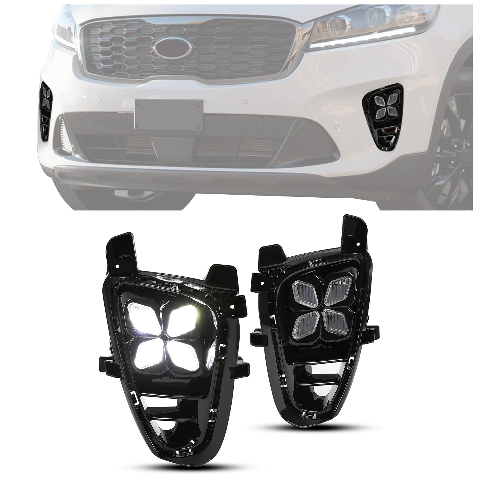 HECASA 2Pcs Fog Lights Compatible with 2019+ Kia Sorento Front Bumper Driving...