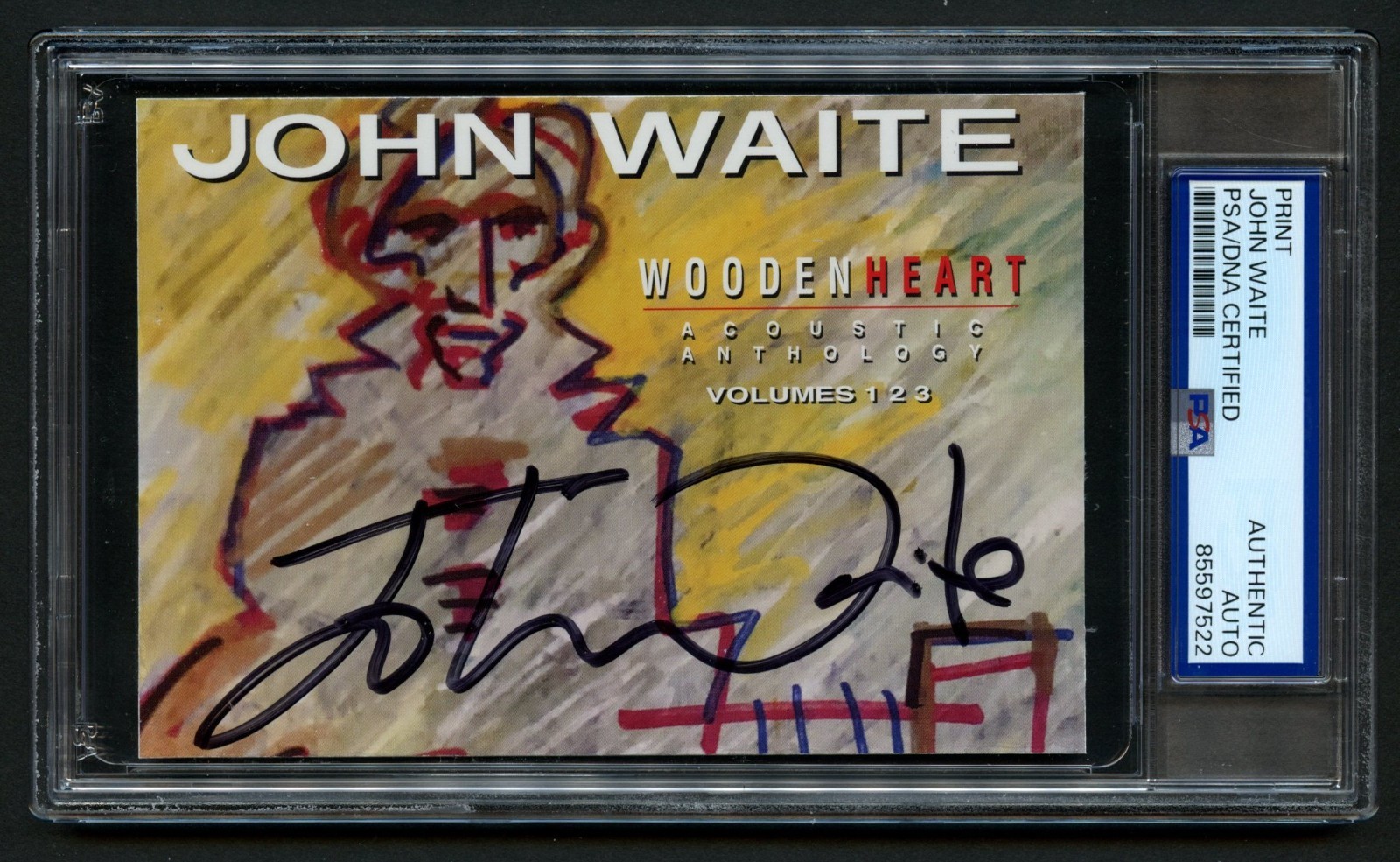 John Waite signed autograph 3.5x4.5 Wooden Heart Print Singer Musician PSA Slab