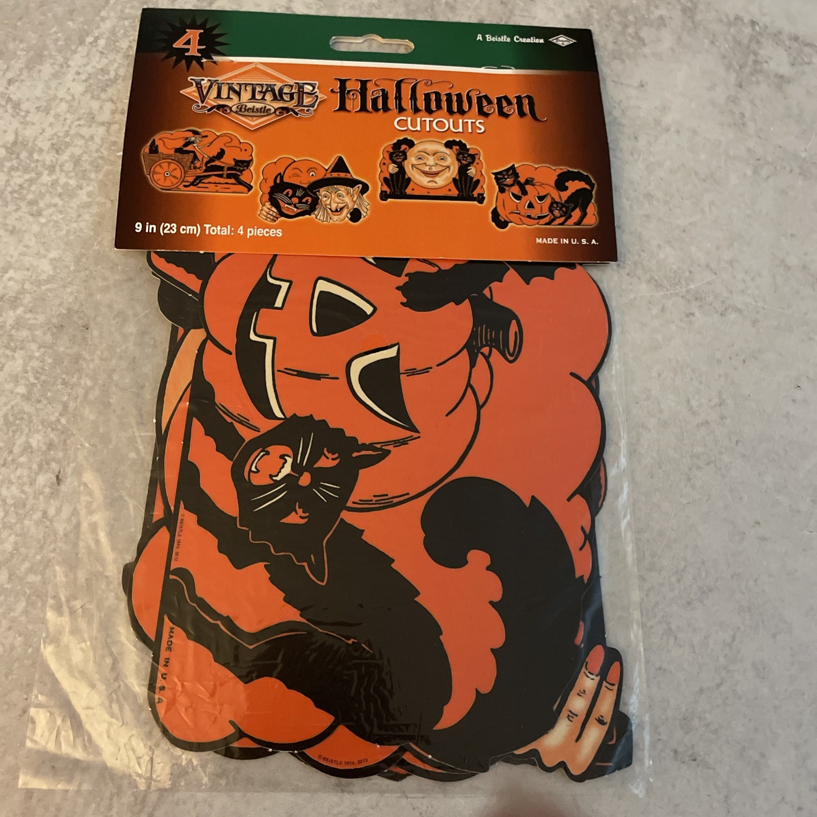 VINTAGE RETRO BEISTLE HALLOWEEN 4 CT CUTOUTS 9\