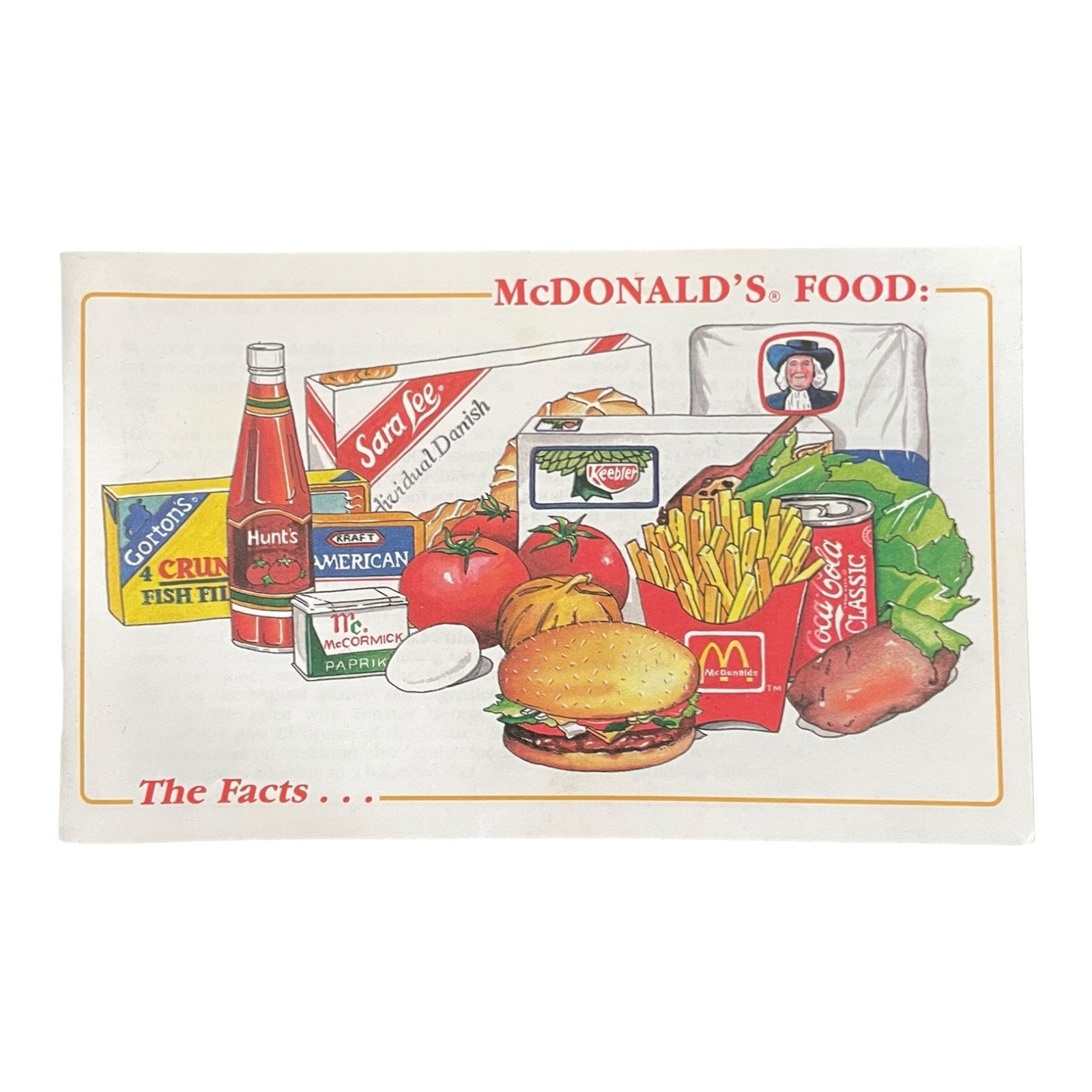 McDonald\'s Food The Facts Nutrition Info Brochure Booklet 1988 McDonald\'s Food The Facts Nutrition Info Brochure Booklet 1988