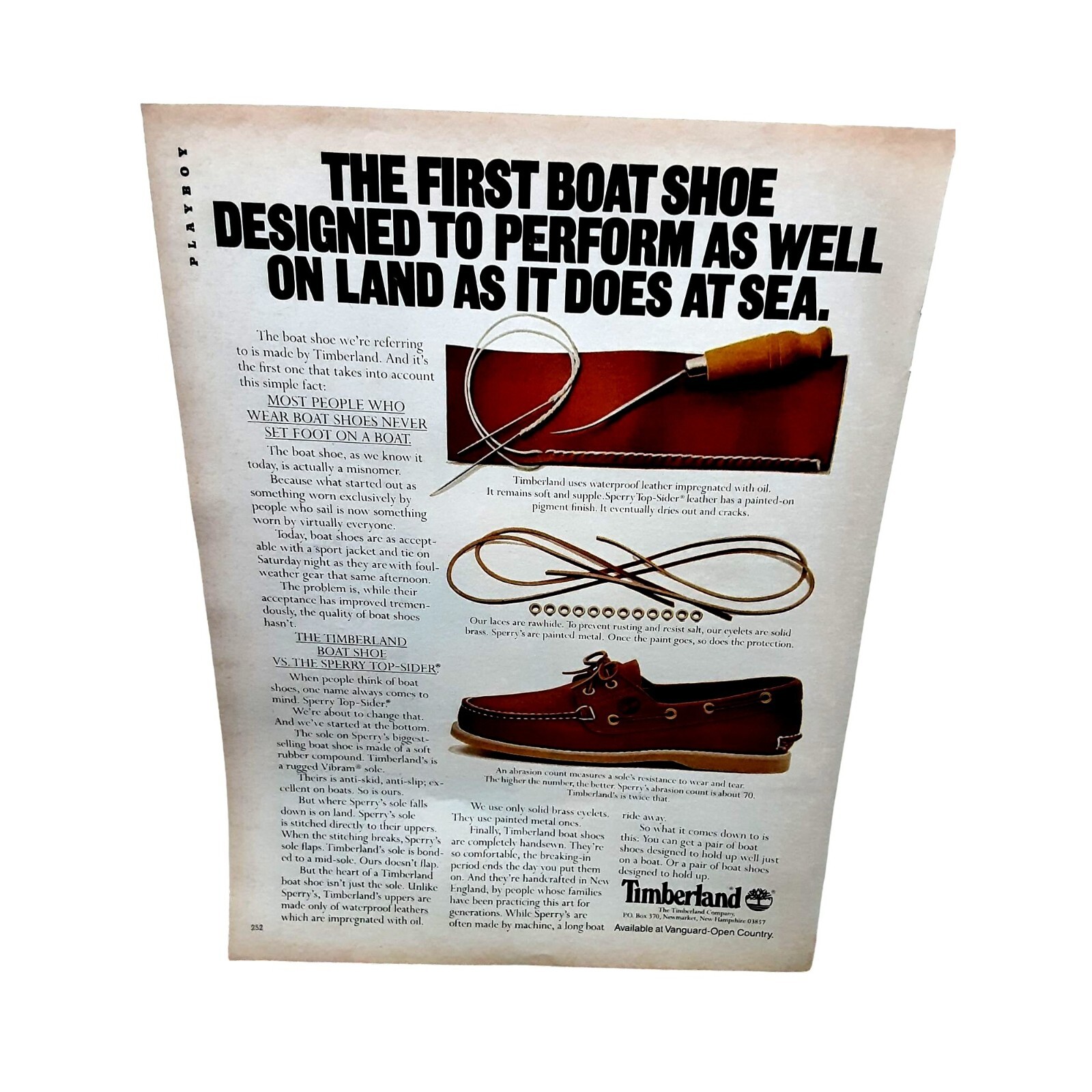 1981 Timberland Boat Shoes Ad Original Vintage