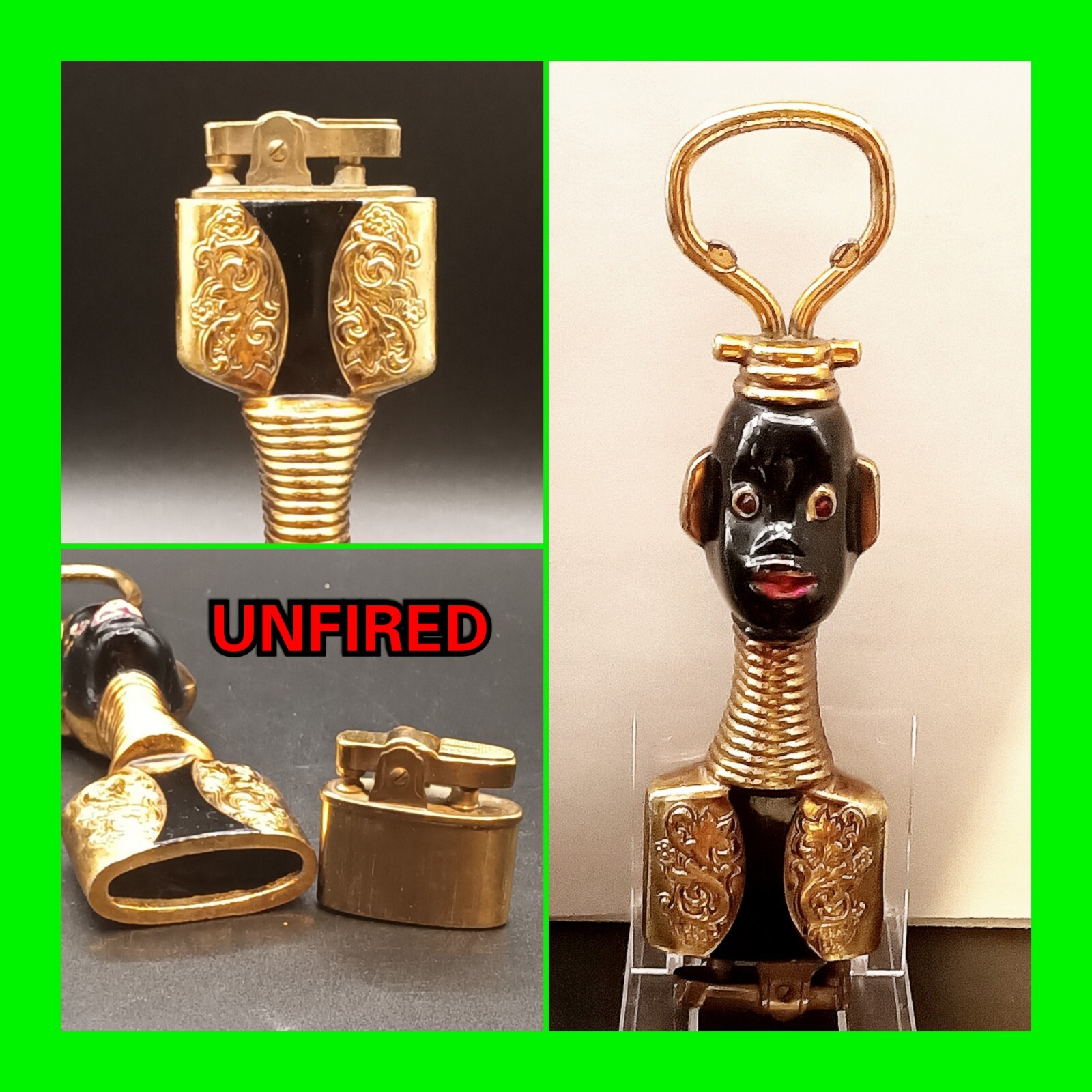 Stunning 1950's Ndebele African Ring Neck Woman Bottle Opener Cigarette Lighter 