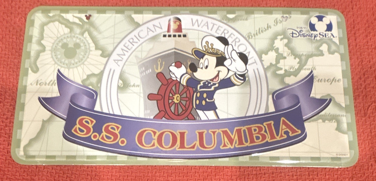 2001 Tokyo Disney Sea Souvenir License Plate Featuring Captain Mickey Mouse. 2001 Tokyo Disney Sea Souvenir License Plate Featuring Captain Mickey Mouse.