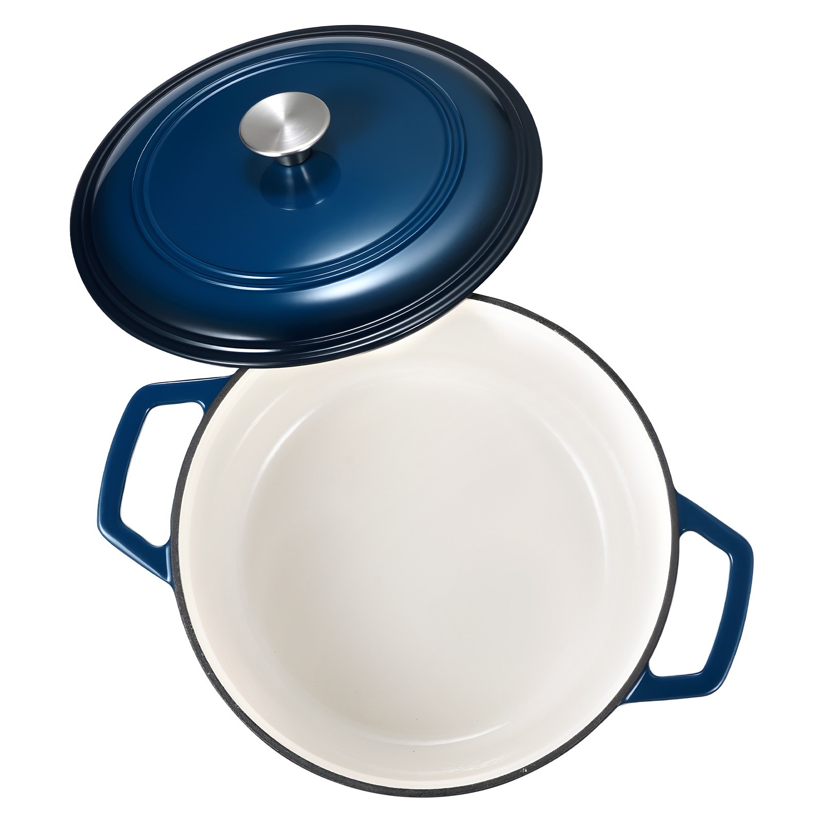 Uimoso 6 Qt Blue Enameled Cast Iron Dutch Oven with Lid and Handles