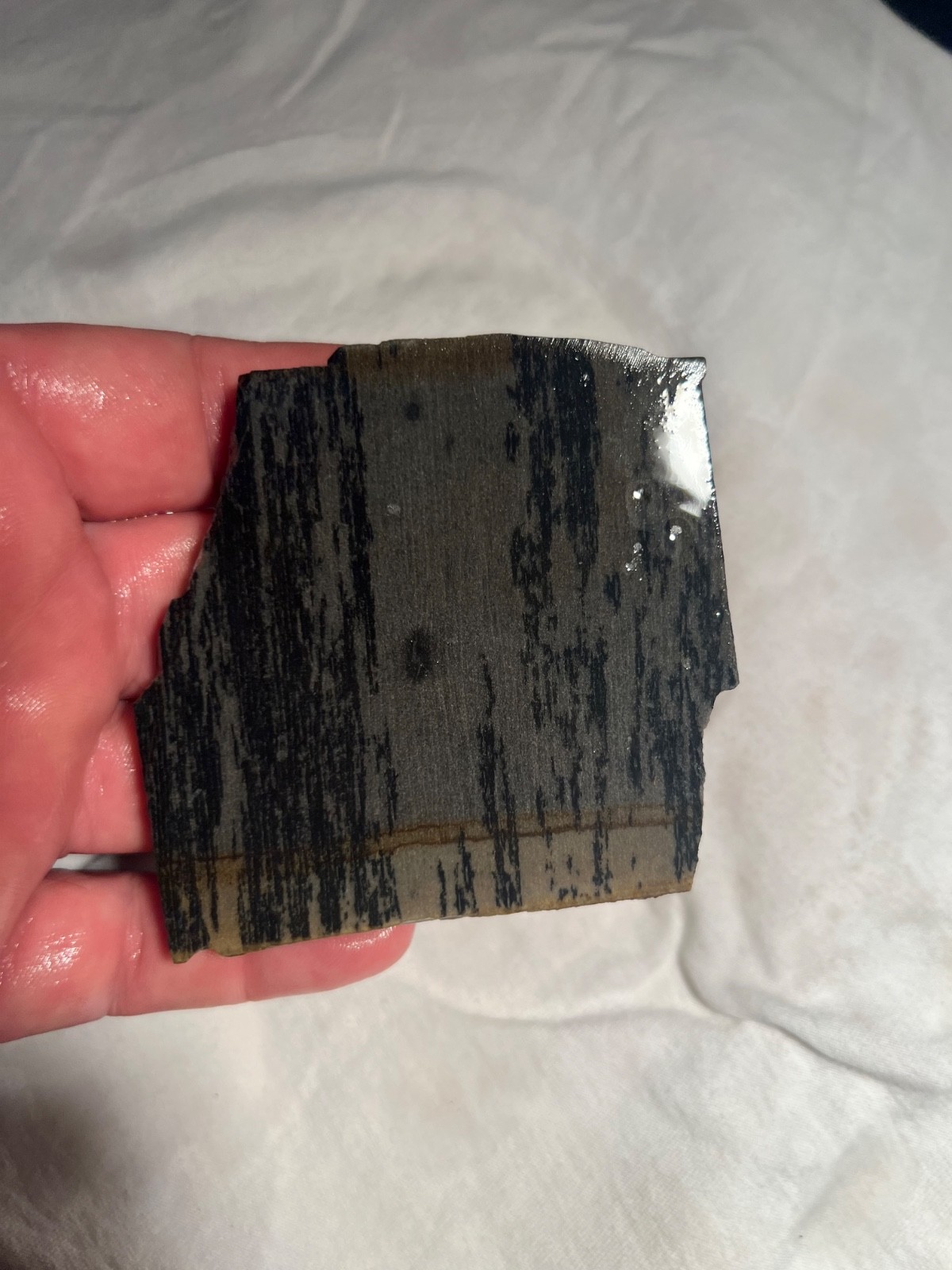 Banded Gray Slate Slab 105g ~3.5