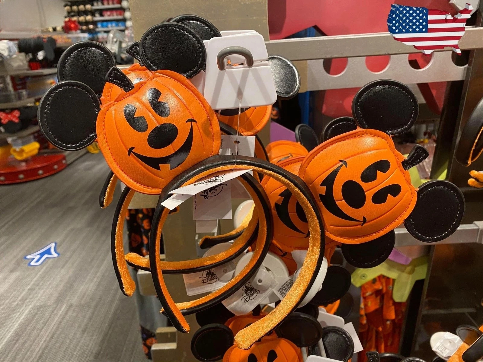 Disney Parks Halloween Pumpkin Jack-o'-Lantern Mickey Mouse Ears Headband