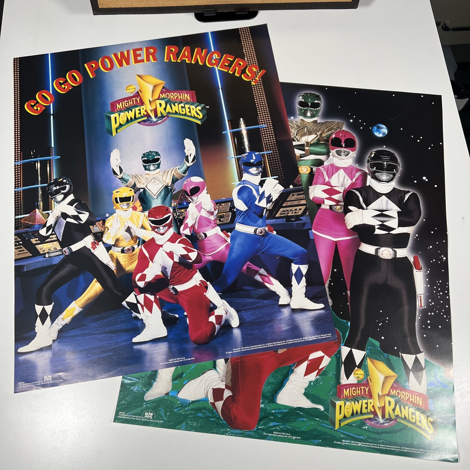 Vintage 1994 Mighty Morphin Power Rangers Poster Lot 2 Saban 16x20 Unframed mint Vintage 1994 Mighty Morphin Power Rangers Poster Lot 2 Saban 16x20 Unframed mint