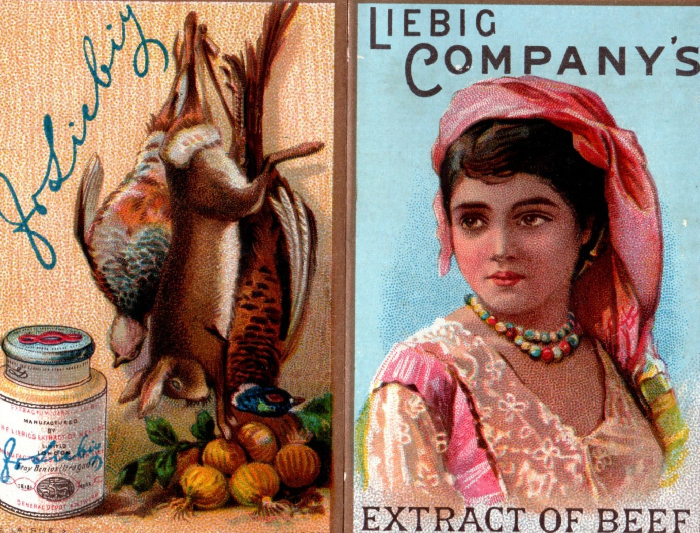 1889 English Folder Pocket Calendar Liebig Co. Extract Of Beef F200 1889 English Folder Pocket Calendar Liebig Co. Extract Of Beef F200
