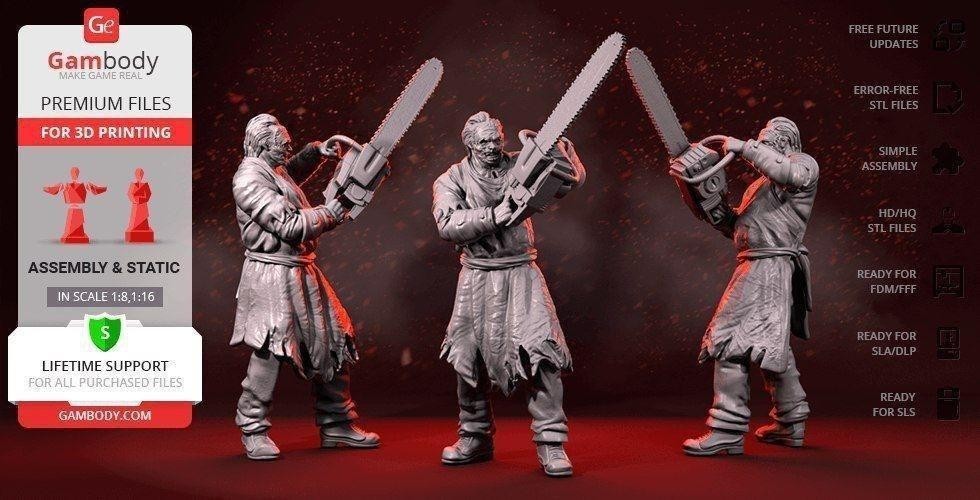 Leatherface Statue Model Kit  Universal size choices Unpainted/Unassemble