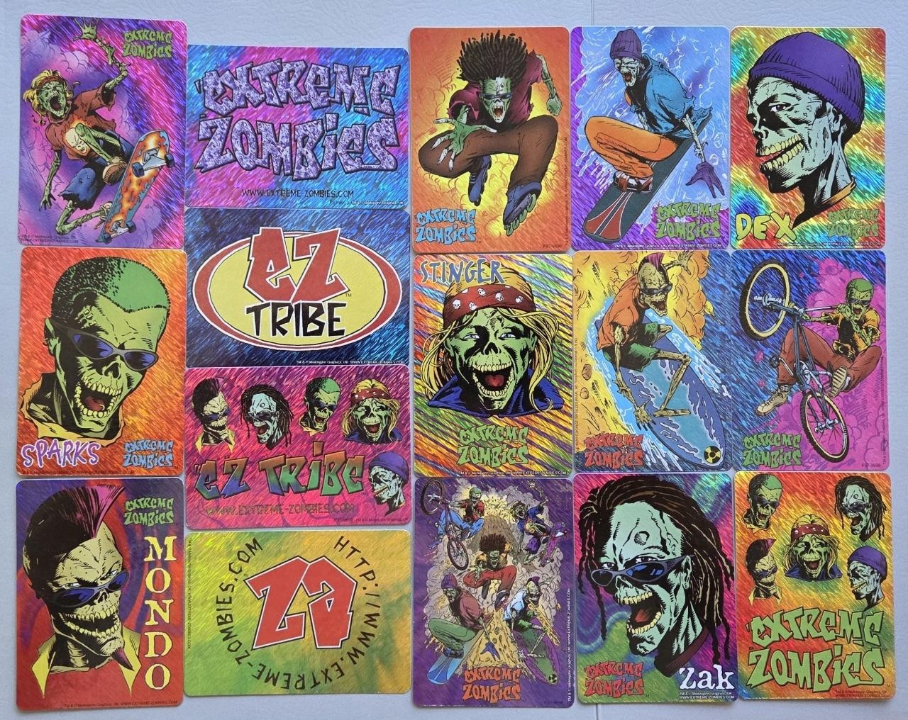 16 VTG 1997 Extreme Zombies Vending Machine Stickers, Skateboarding & Surfing 16 VTG 1997 Extreme Zombies Vending Machine Stickers, Skateboarding & Surfing