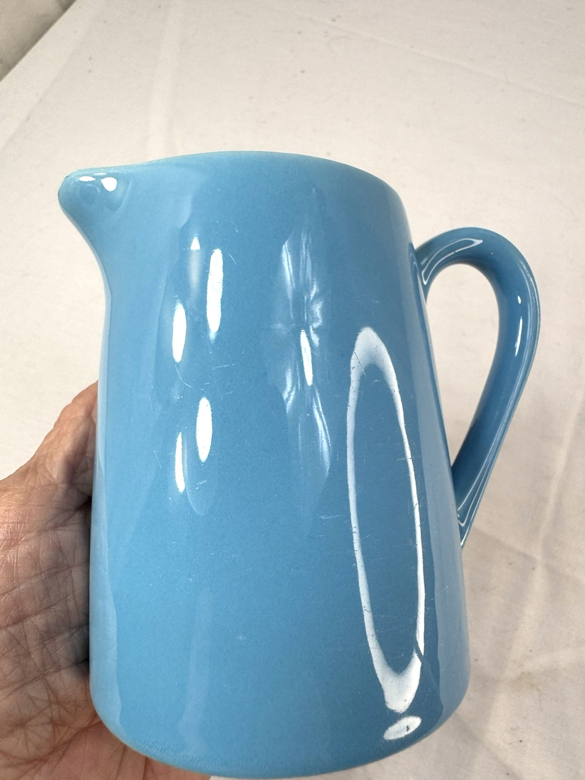 Vtg Blue Heaven Creamer Pitcher Milk  8oz. MCM 1950\'s Royal China 4\