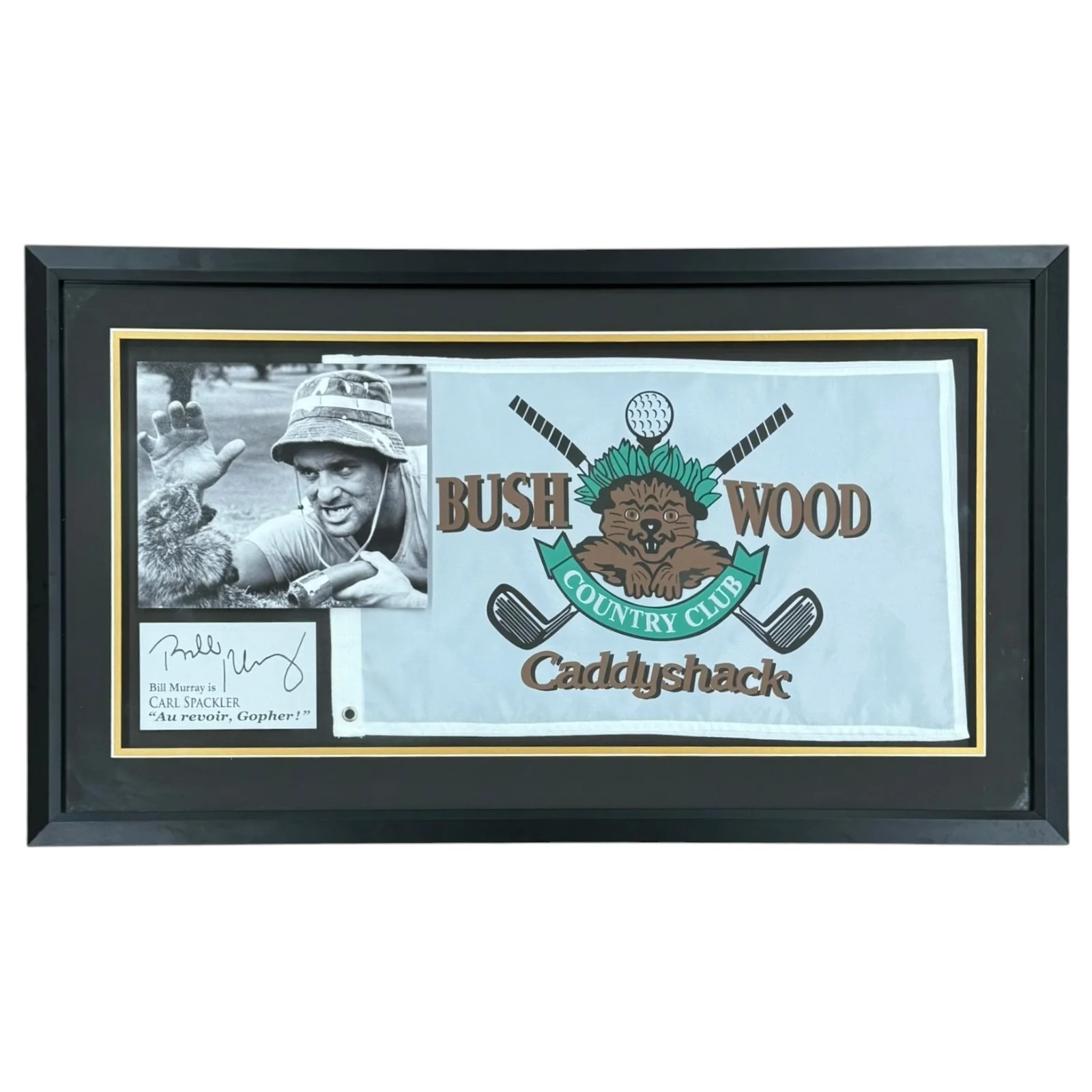 Bushwood Country Club Caddyshack Deluxe Framed Golf Pin Flag with Photo - Unsign Bushwood Country Club Caddyshack Deluxe Framed Golf Pin Flag with Photo - Unsign