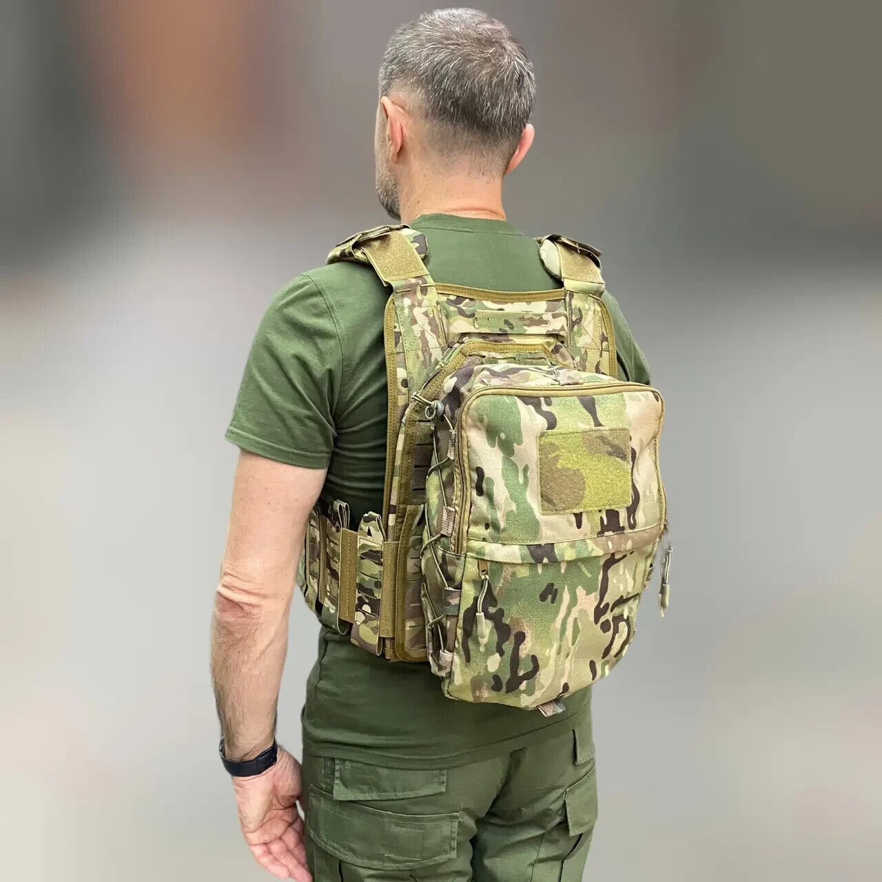 Rustic pouch-backpack for plate carrier with Molly, Multicam, Cordura, taUkraine Rustic pouch-backpack for plate carrier with Molly, Multicam, Cordura, taUkraine