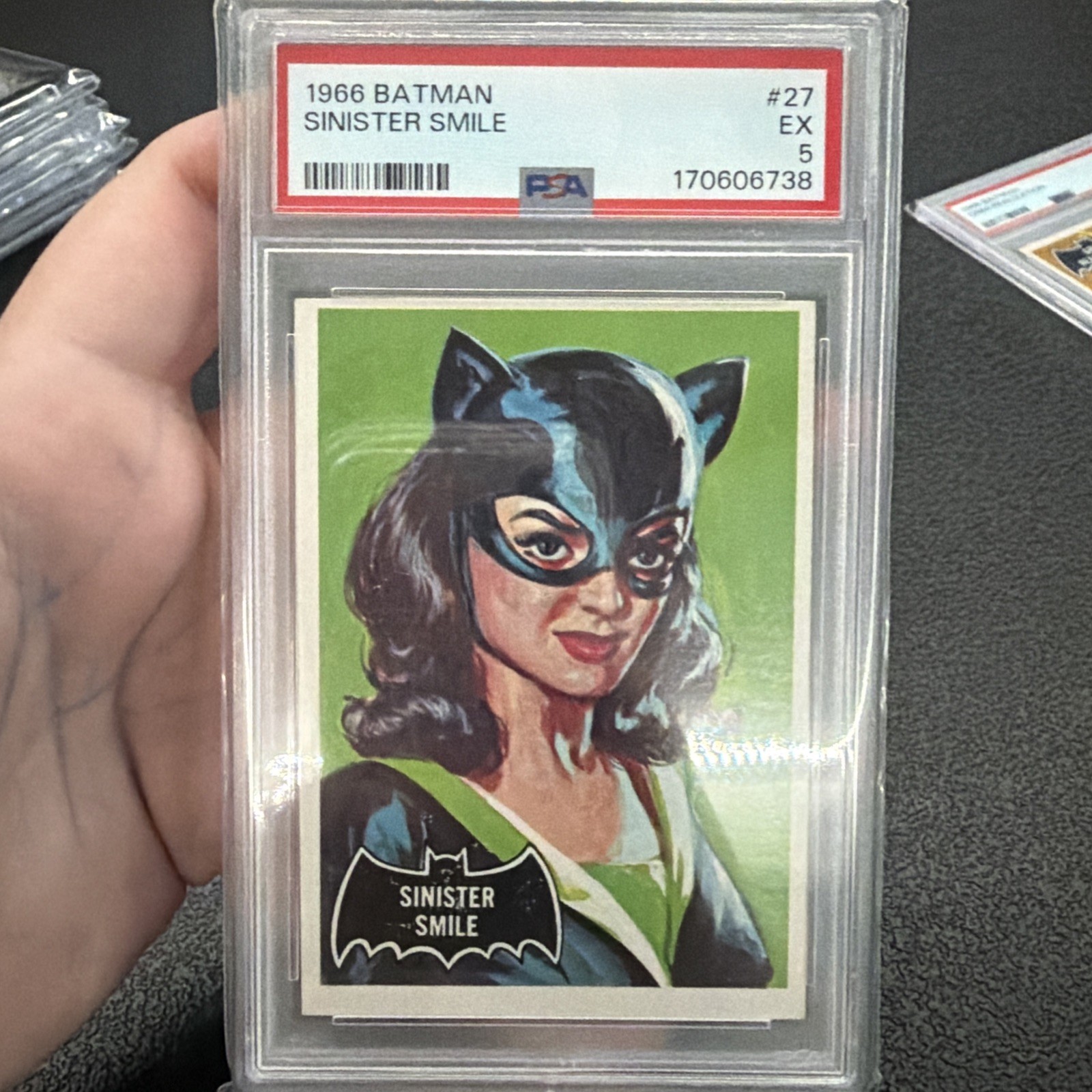 1966 Topps Batman Set-Break # 27 Sinister Smile PSA 5 EX 1966 Topps Batman Set-Break # 27 Sinister Smile PSA 5 EX