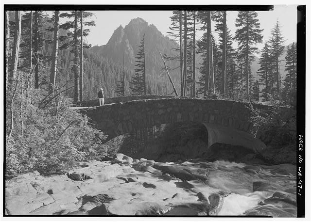 Paradise River First Crossing Bridge Washington 1930s Stone Arch Bridge
