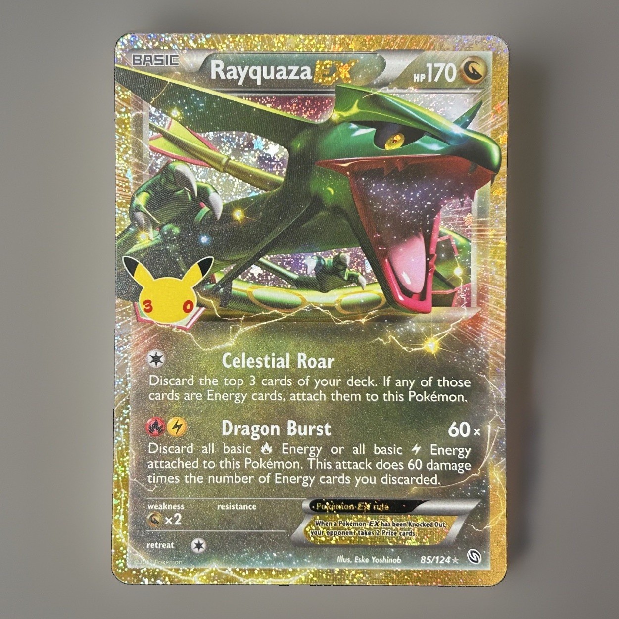 Pokemon TCG 30th Celebration Rayquaza-EX 85/124- Classic Collection- Near Mint Pokemon TCG 30th Celebration Rayquaza-EX 85/124- Classic Collection- Near Mint