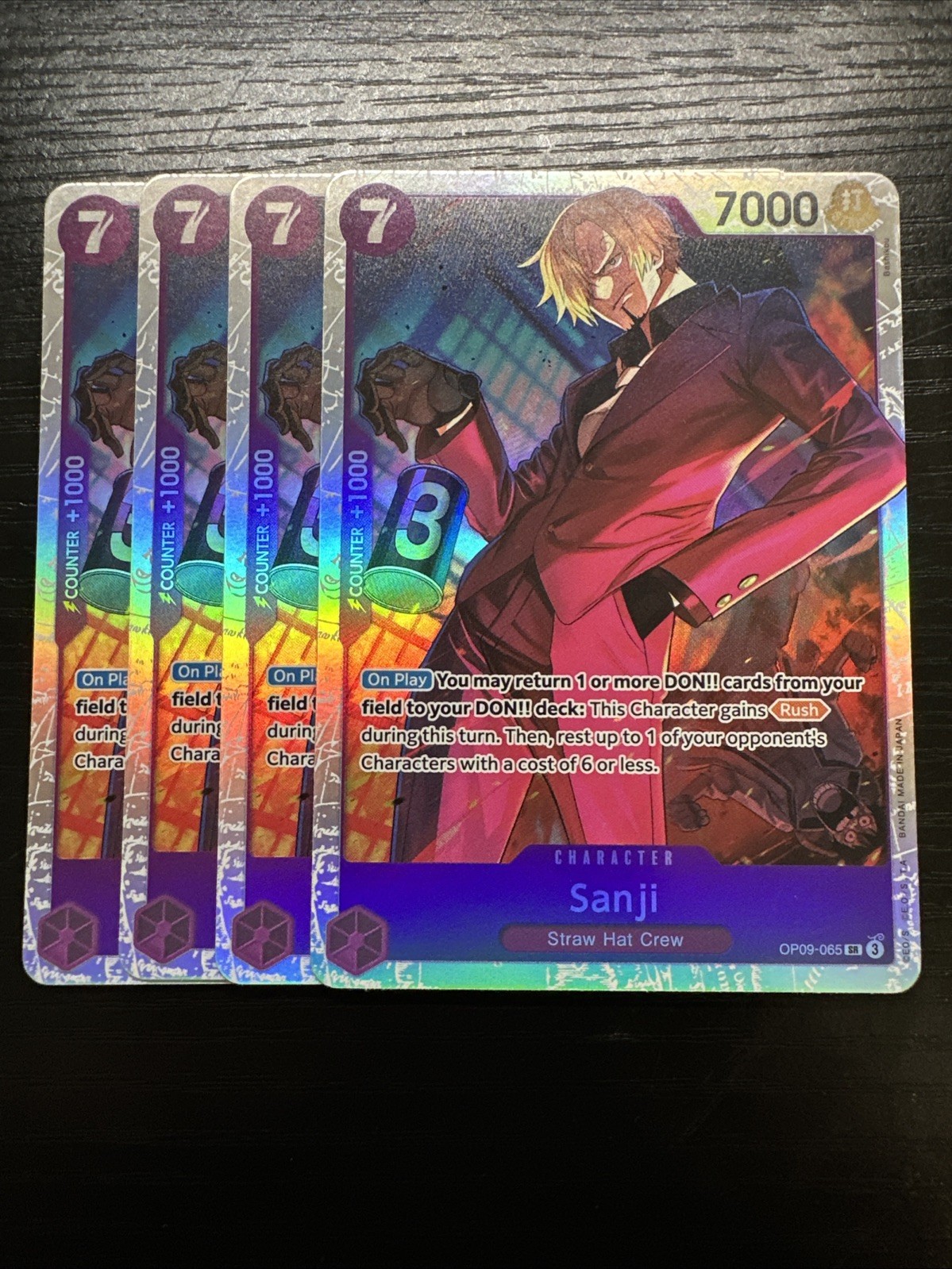 One Piece TCG Sanji SR OP09-065 Emperors in the New World Set 4x One Piece TCG Sanji SR OP09-065 Emperors in the New World Set 4x