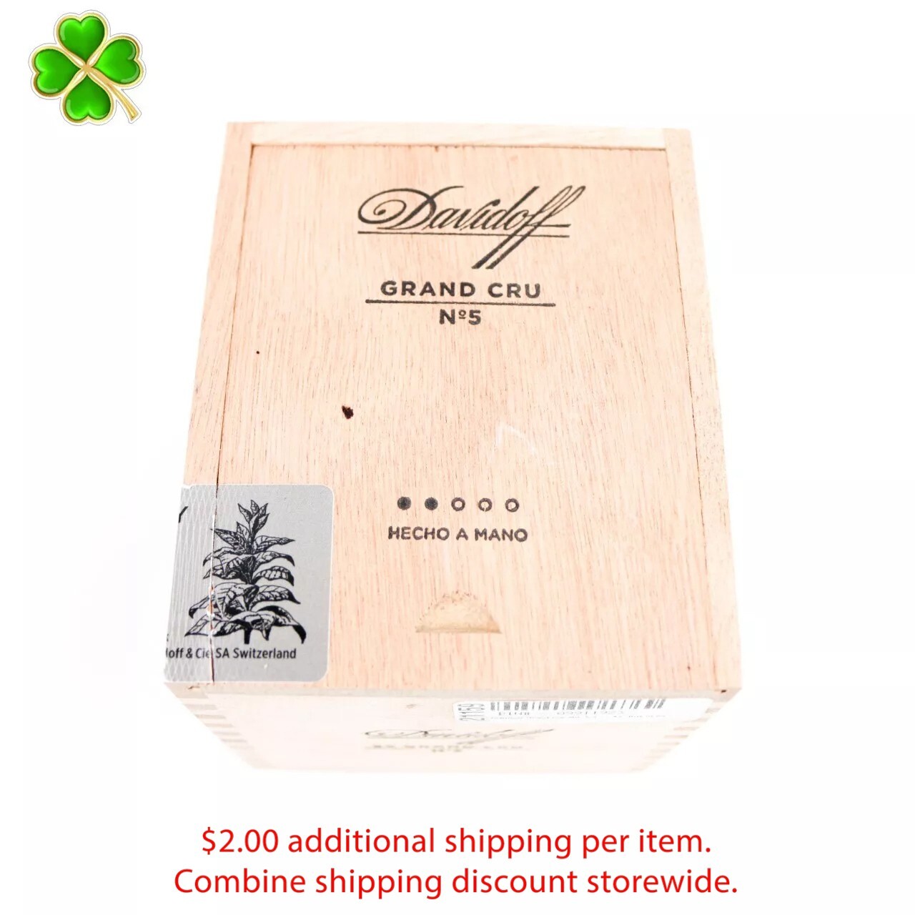 Davidoff Grand Cru No. 5 Empty Wood Cigar Box 4.5