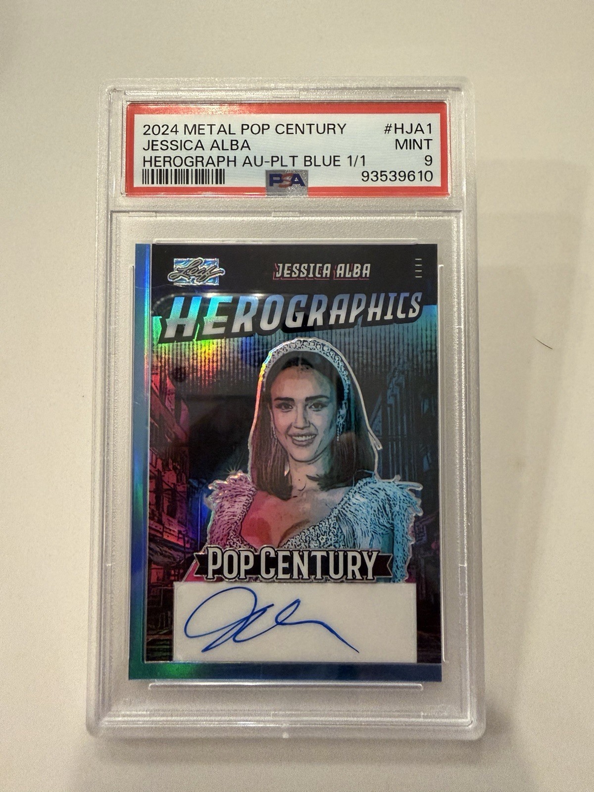 2024 Leaf Pop Century Jessica Alba Blue HEROGRAPHICS Auto # 1/1 - SSP 2024 Leaf Pop Century Jessica Alba Blue HEROGRAPHICS Auto # 1/1 - SSP