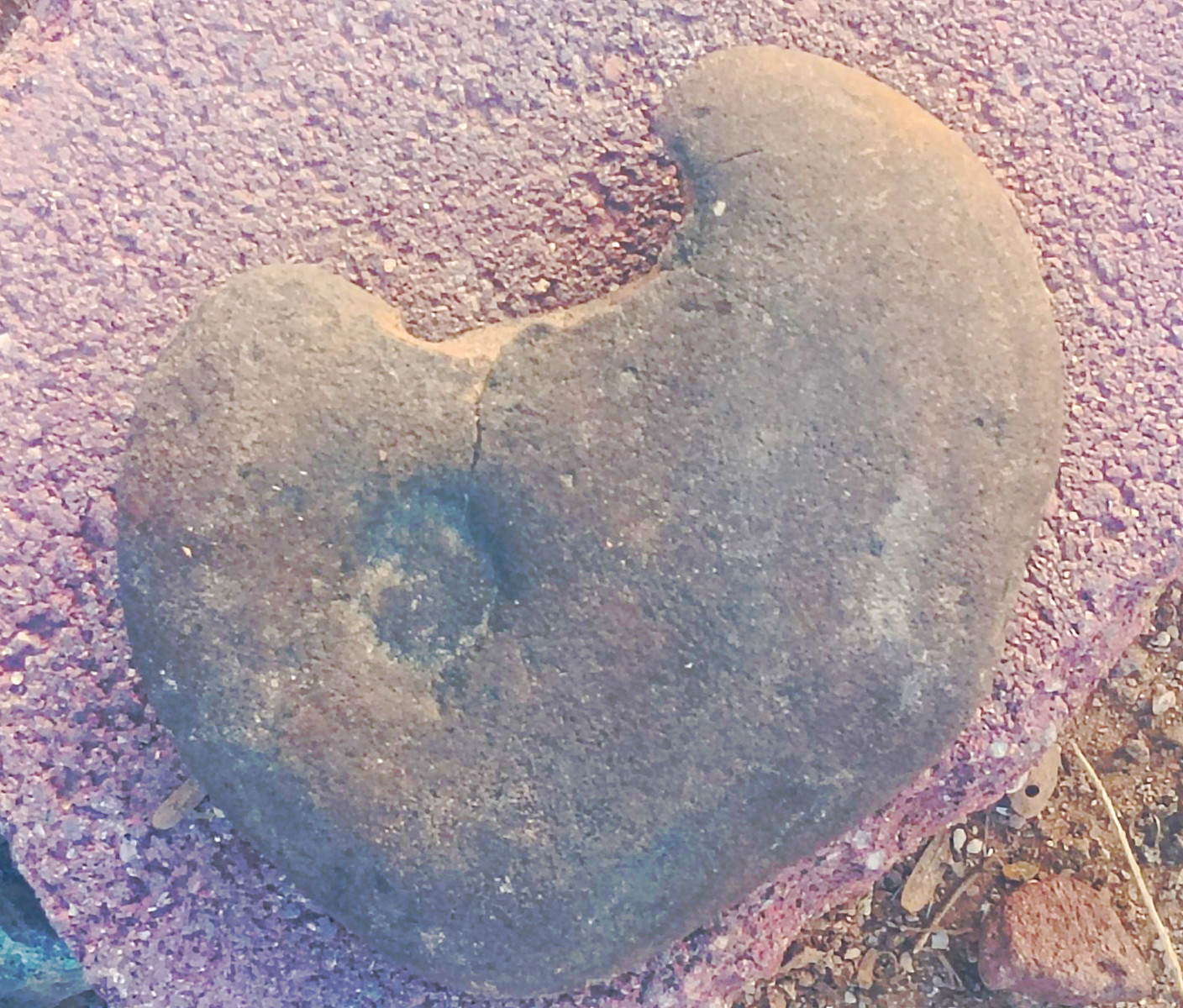 Heart-Shaped Natural Brown Stone/Rock Object Specimen, Unidentified Stone