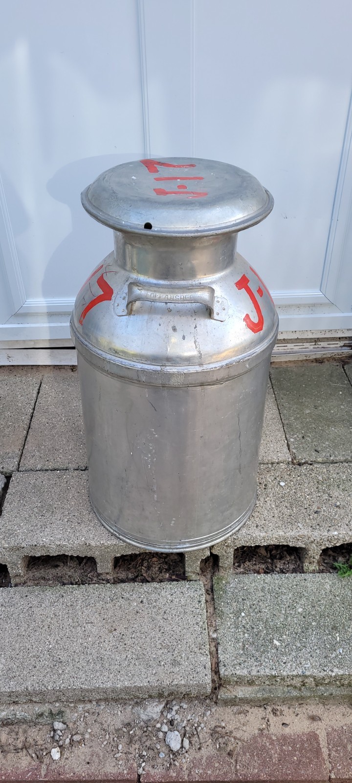 Antique Follansbee 10 Gal Metal Milk CAN orig. plating