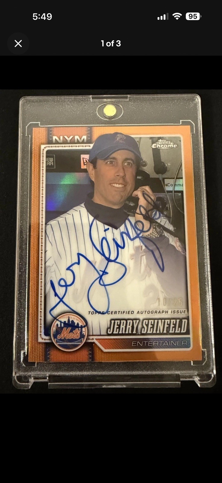 Topps 2026 Topps Chrome Jerry Seinfeld auto Autograph TCA-JS #10/25 Topps 2026 Topps Chrome Jerry Seinfeld auto Autograph TCA-JS #10/25