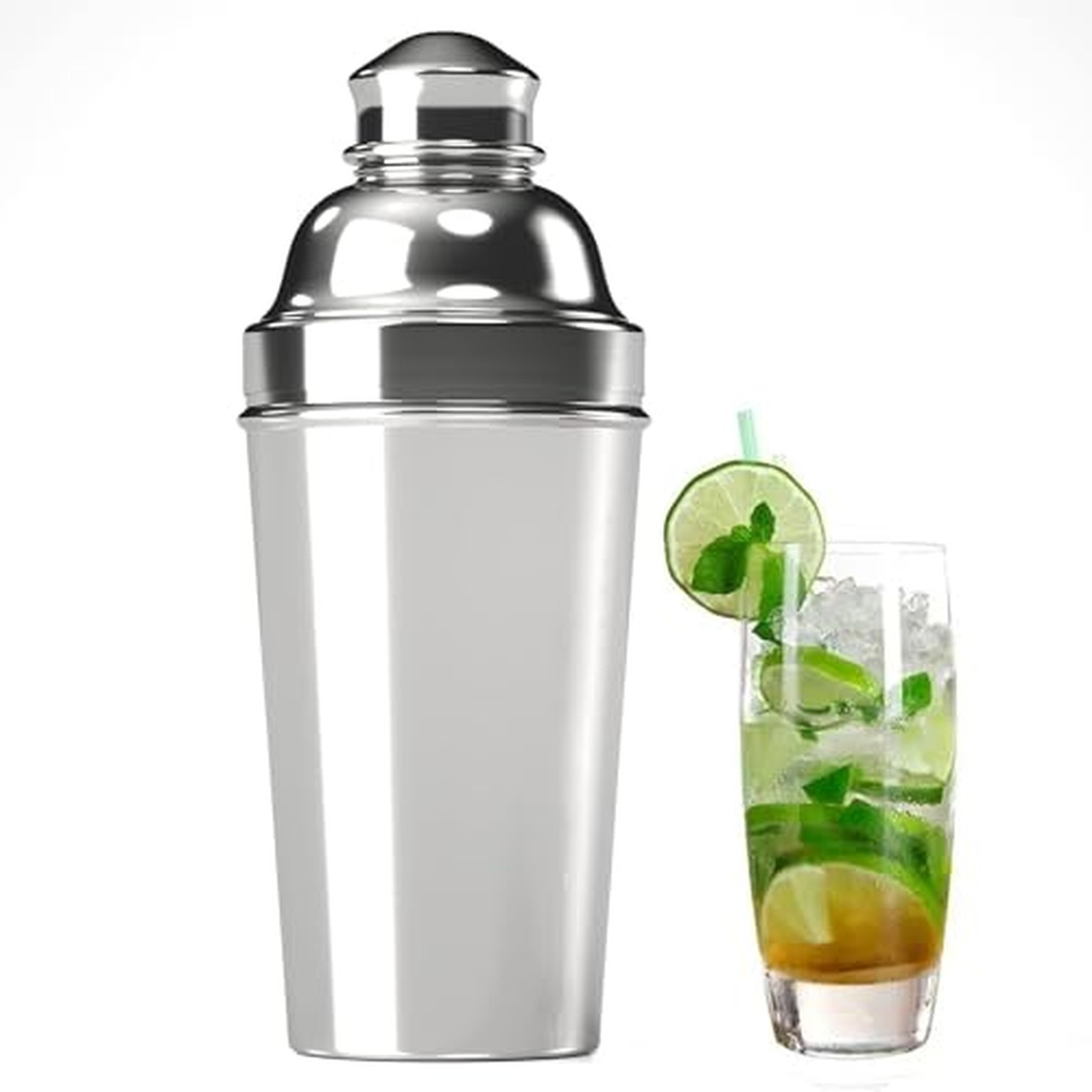 60oz Cocktail Shaker, Stainless Steel Large Drink Mixer Shaker with Cocktail ...