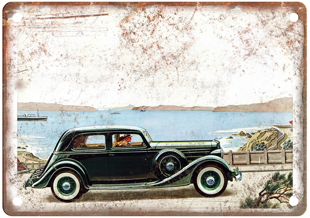 Vintage 1935 Lincoln V Ad Retro Look Metal Sign A5577 Vintage 1935 Lincoln V Ad Retro Look Metal Sign A5577