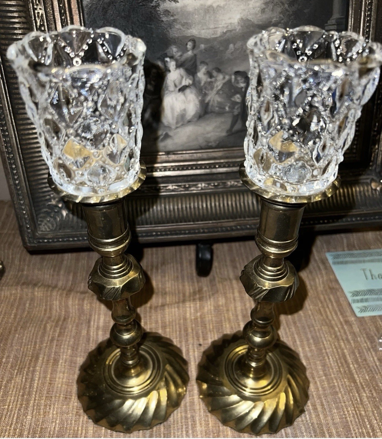 Antique Candle Holders BrassOrnate Castilian Solid & Heavy French Brass