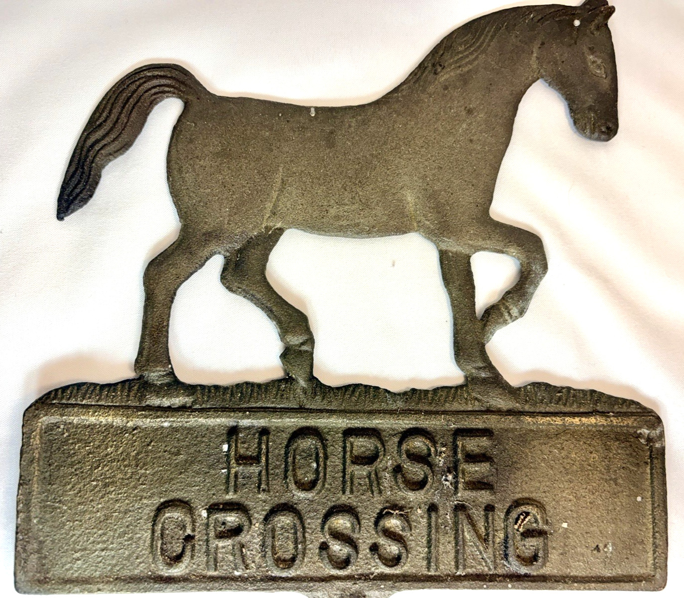 Vintage Cast Iron Horse Crossing Sign