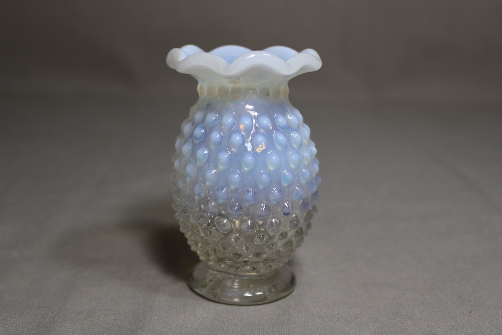 1 FENTON Clear White Opalescent 3 3/4\ 1 FENTON Clear White Opalescent 3 3/4\