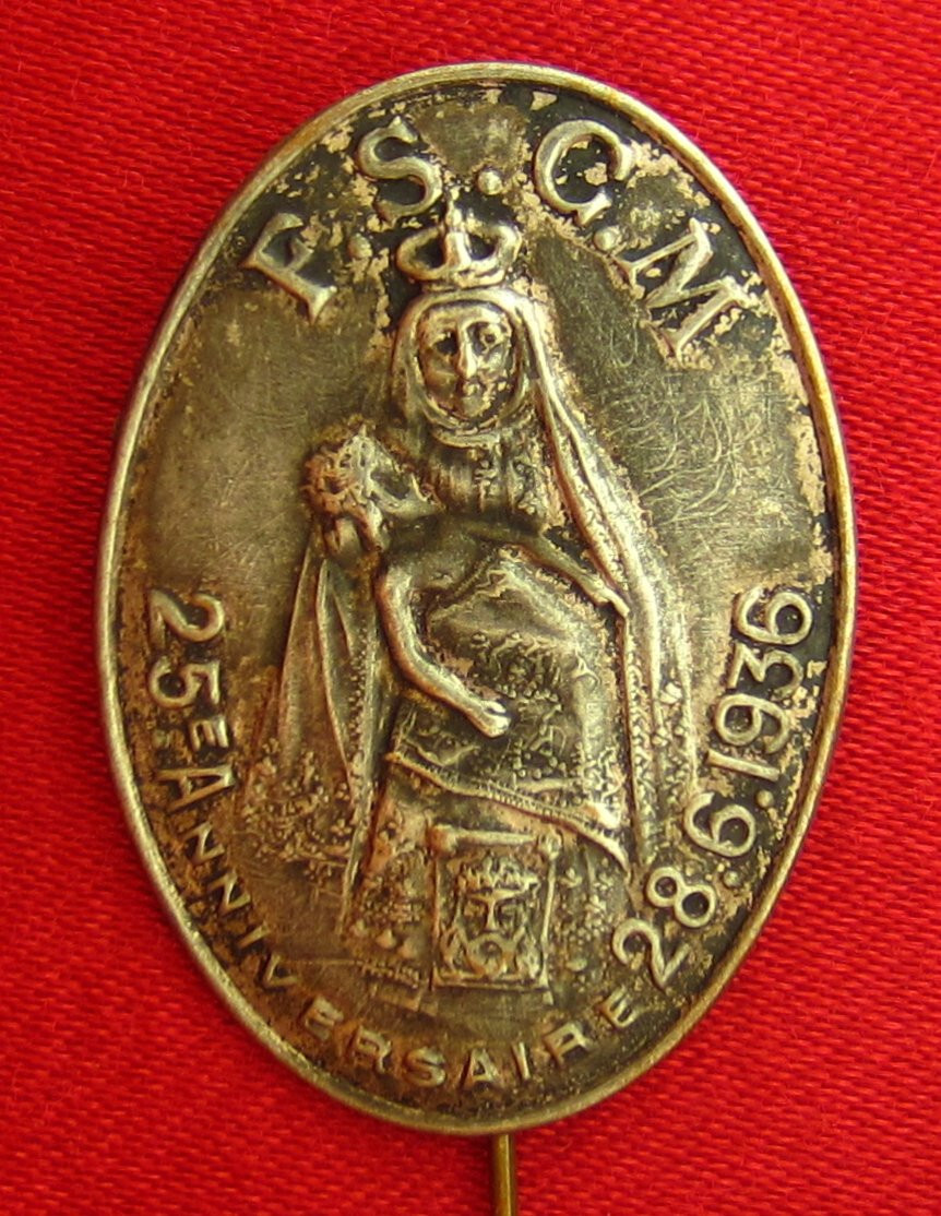 Vintage PIETA Pin JESUS MARY FSGM SISTERS OF ST FRANCIS OF MARTYR ST GEORGE 1936 Vintage PIETA Pin JESUS MARY FSGM SISTERS OF ST FRANCIS OF MARTYR ST GEORGE 1936