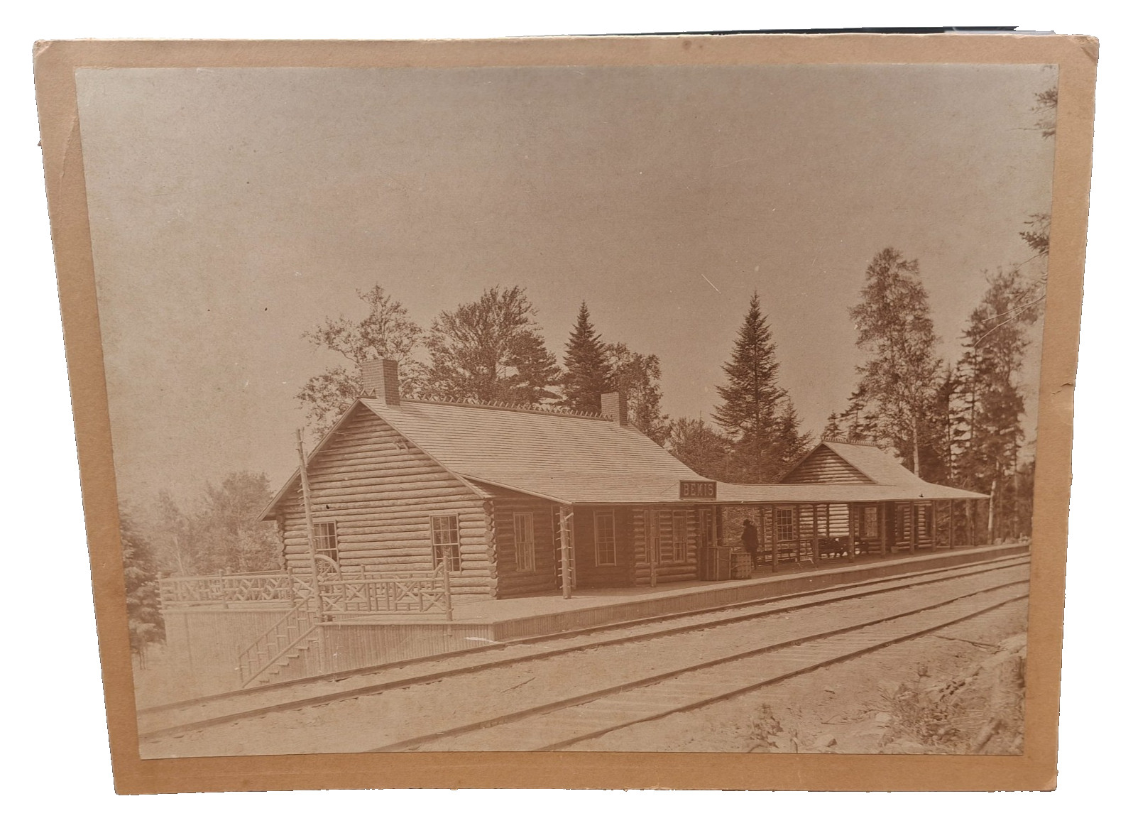 Bemis Station Depot ME Railroad Train Photo 1896 Rangeley Lakes ME Antique Print Bemis Station Depot ME Railroad Train Photo 1896 Rangeley Lakes ME Antique Print
