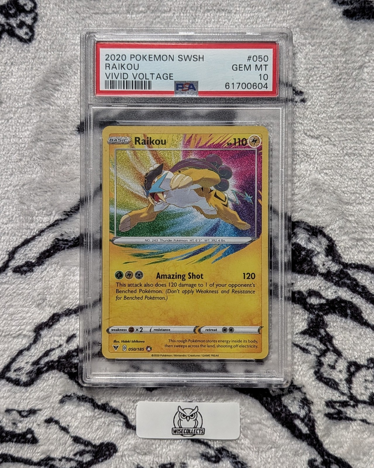 Raikou 050/185 Amazing Rare Vivid Voltage SWSH Graded PSA 10 Pokemon 