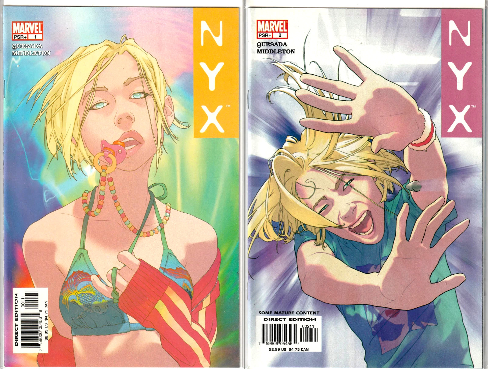 NYX #1-2 (9.6/9.8 NM+ AVG) MARVEL 2003 QUESADA/MIDDLETON 1st APPEARANCE CGC EM