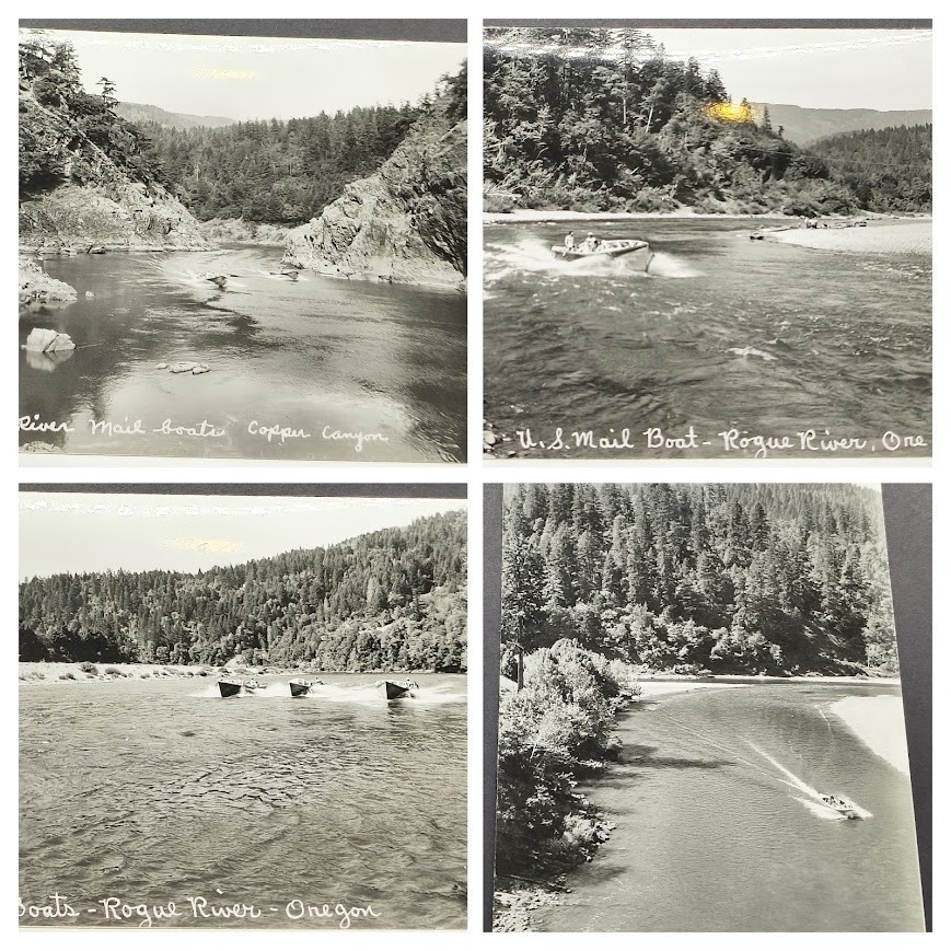 4 RPPC's U.S.Mail Boats, Copper Canyon, Agness, Rouge River, Oregon 4 RPPC's U.S.Mail Boats, Copper Canyon, Agness, Rouge River, Oregon