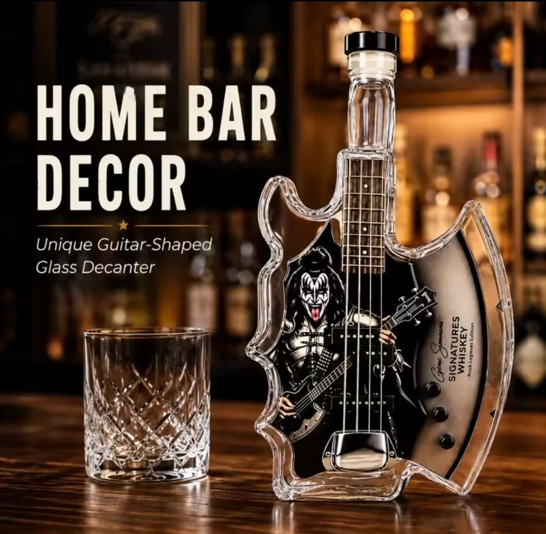 Crown Royal Kiss Jean Simmons Guitar Shaped Liquor Whiskey Decanter Bottle New